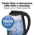 thumbnail image 3 of Hamilton Beach Refurbished 1.7L Electric Glass Kettle, 3 of 5