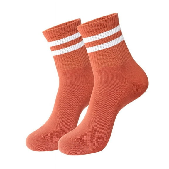 Zhuge 10 pairs of Women’s Cotton Crew Socks, Thin, Soft & Breathable Dress Socks, Above-Ankle Style for Business, Casual & Athletic Wear (Orange）