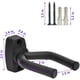 thumbnail image 3 of Soporte de pared para guitarra, paquete de 6, colgador de pared para guitarra, soporte de gancho de pared, pantalla negra con tornillos, fácil de instalar, se adapta a guitarras, bajo, mandolina, 3 of 5