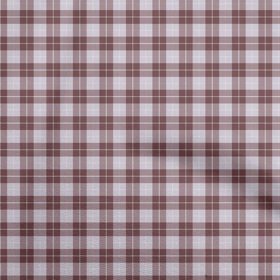 oneOone Rayon Brown Fabric Check Sewing Fabric By The Yard Printed Diy Clothing Sewing Supplies 56 Inch Wide