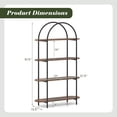 thumbnail image 3 of Costway 2 PCS Arched Bookshelf, 4-Tier Open Bookcase with Sturdy Metal Frame for Living Room Rustic Brown and Black, 3 of 10