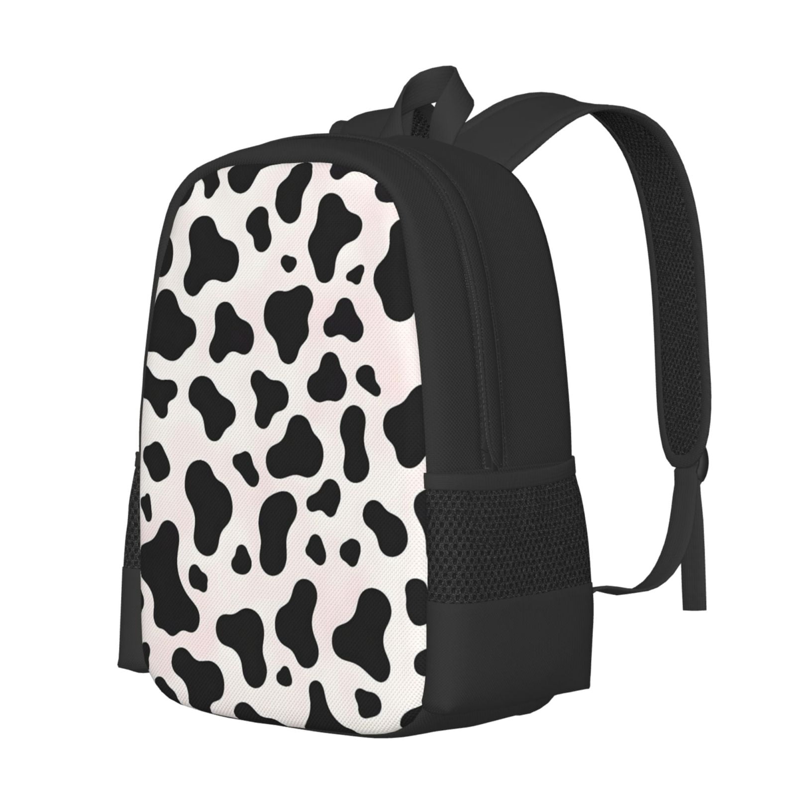 Large Capacity Backpack 16.5×12.5×5.5in Widened Shoulder Strap Design Main Bag Large Top Handle Belt Adjustable Shoulder Strap Simple Cow-Print Pattern1_4