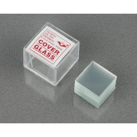AmScope 100pc Pre-Cleaned Microscope Glass Cover Slides Coverslips 18mmx18mm Square
