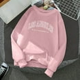 thumbnail image 2 of Bmisegm Women Printed Round Neck Pullover Street Long Sleeve Pullover Hoodie Womens Hoodies with Design Pink XL, 2 of 3