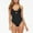 Black, variant on hoksml Womens Swimsuit,Women's Sexy Solid Color Fashion V-neck Belly Covering Slimming One-piece Swimsuit