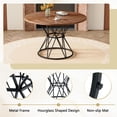 thumbnail image 2 of ExtraLco 7 Piece Round Dining Table Set for 6, 47" Walnut MDF Table with Brown Suede Upholstered Chairs for Dining Room Kitchen, 2 of 14