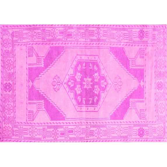 Ahgly Company Indoor Rectangle Abstract Pink Contemporary Area Rugs, 8' x 12'