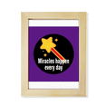 thumbnail image 1 of Miracles Happen Every Day Desktop Adorn Photo Frame Display Art Painting Wooden, 1 of 3