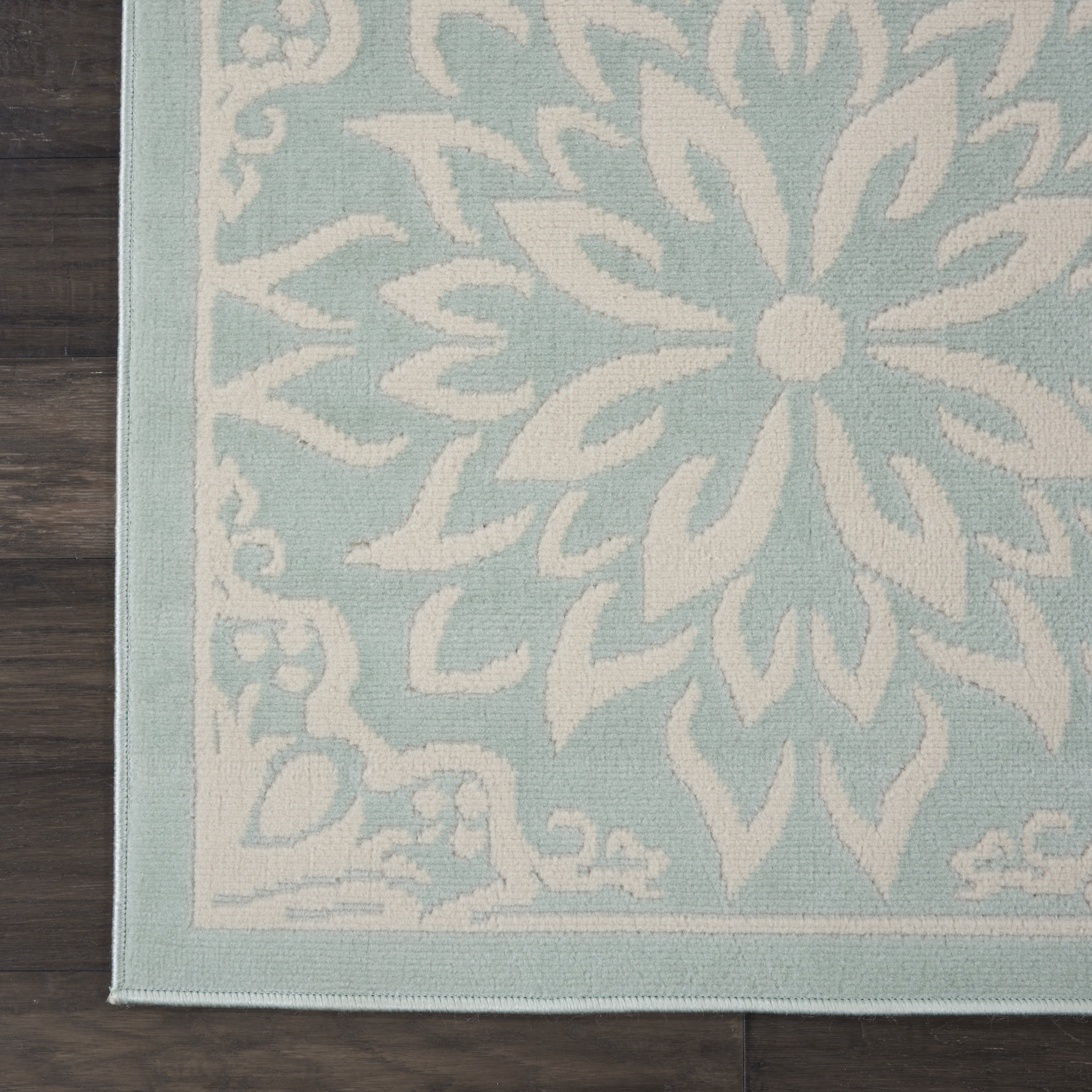 Nourison Bliss Modern Floral Ivory/Green 7'10" x 9'10" Area Rug, (8' x 10')