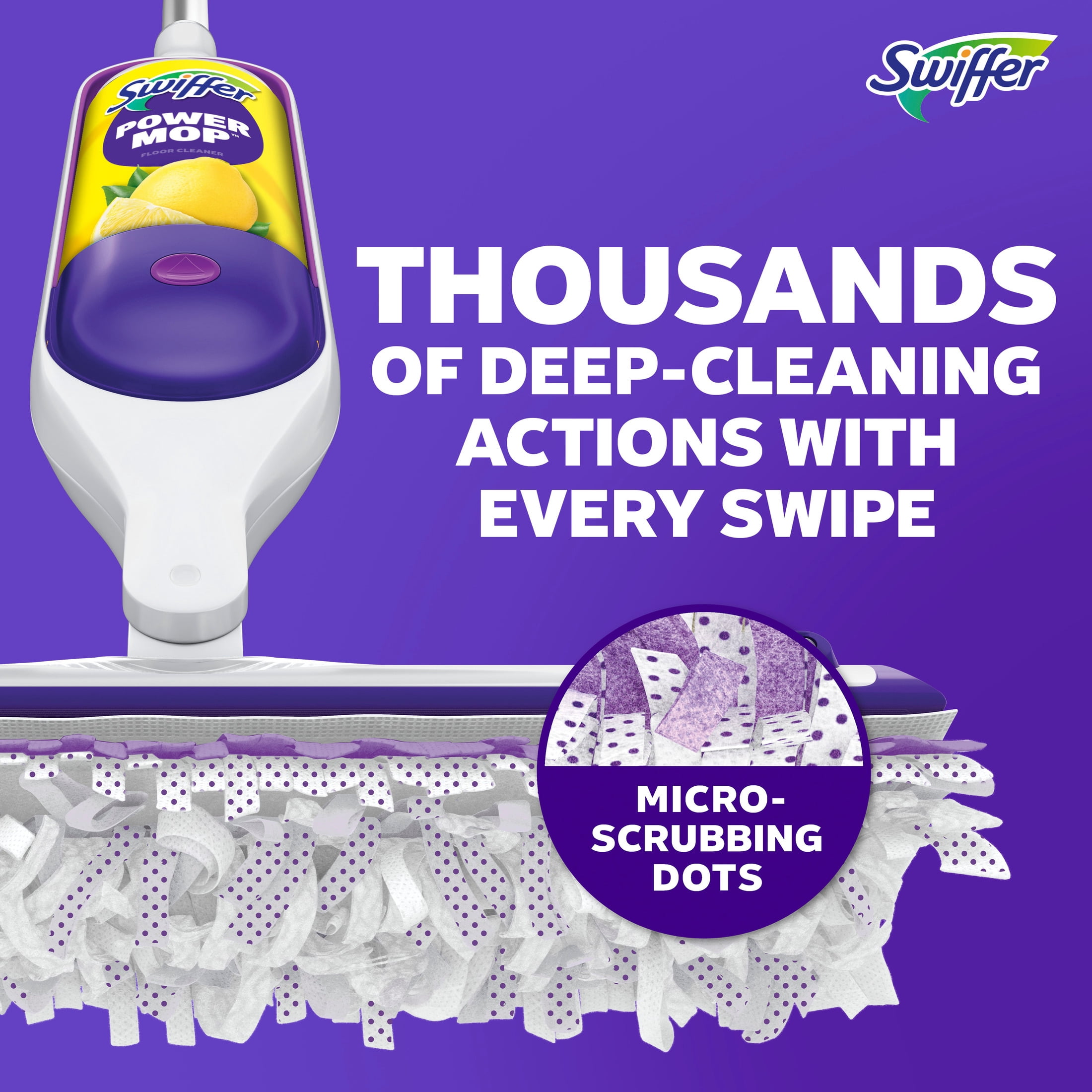 Swiffer PowerMop Solution with Lemon Scent, 2 Count