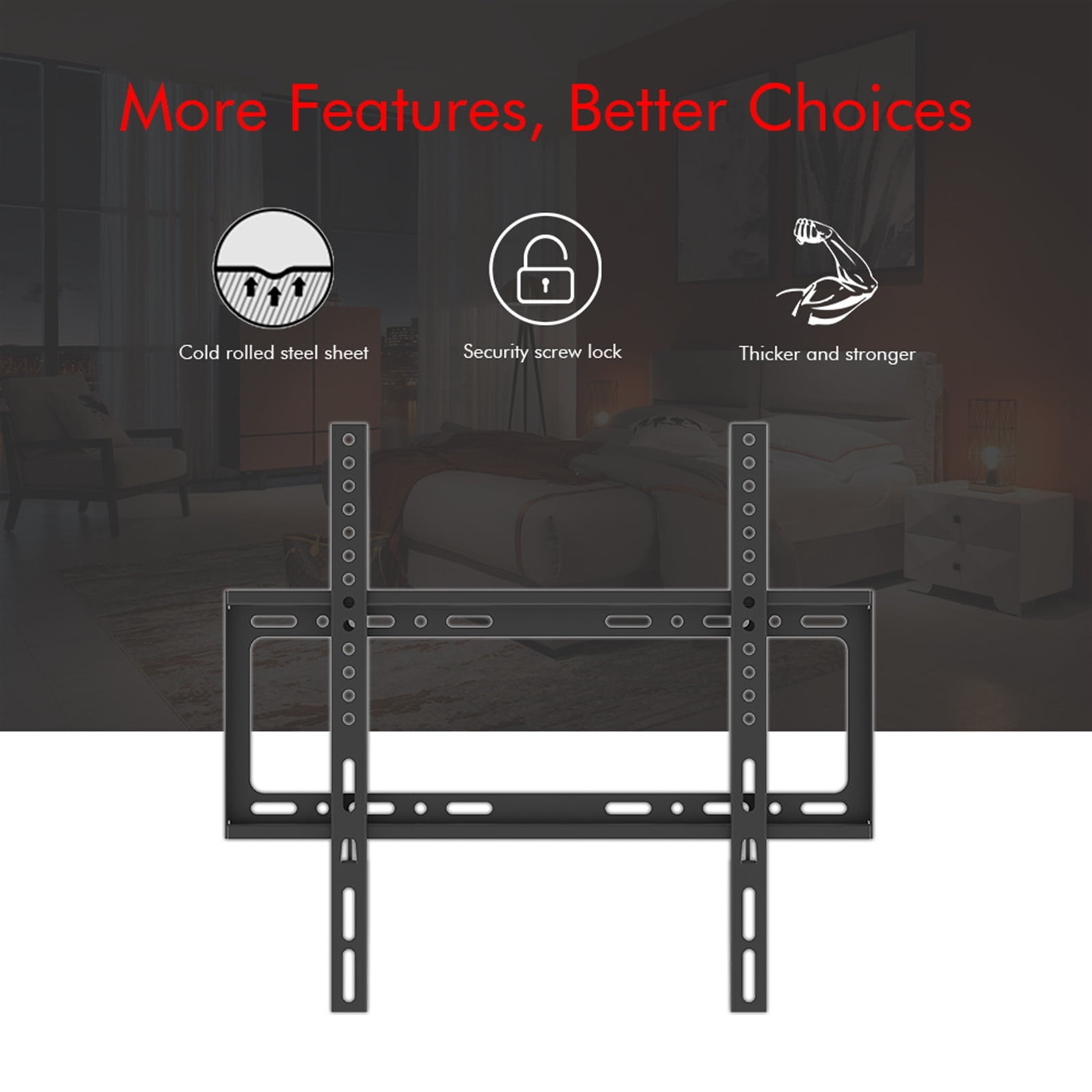 AlexTong TV Wall Mount,TV Mount for Most 26-55 Inch TVs Wall Mount TV Bracket VESA400x400mm