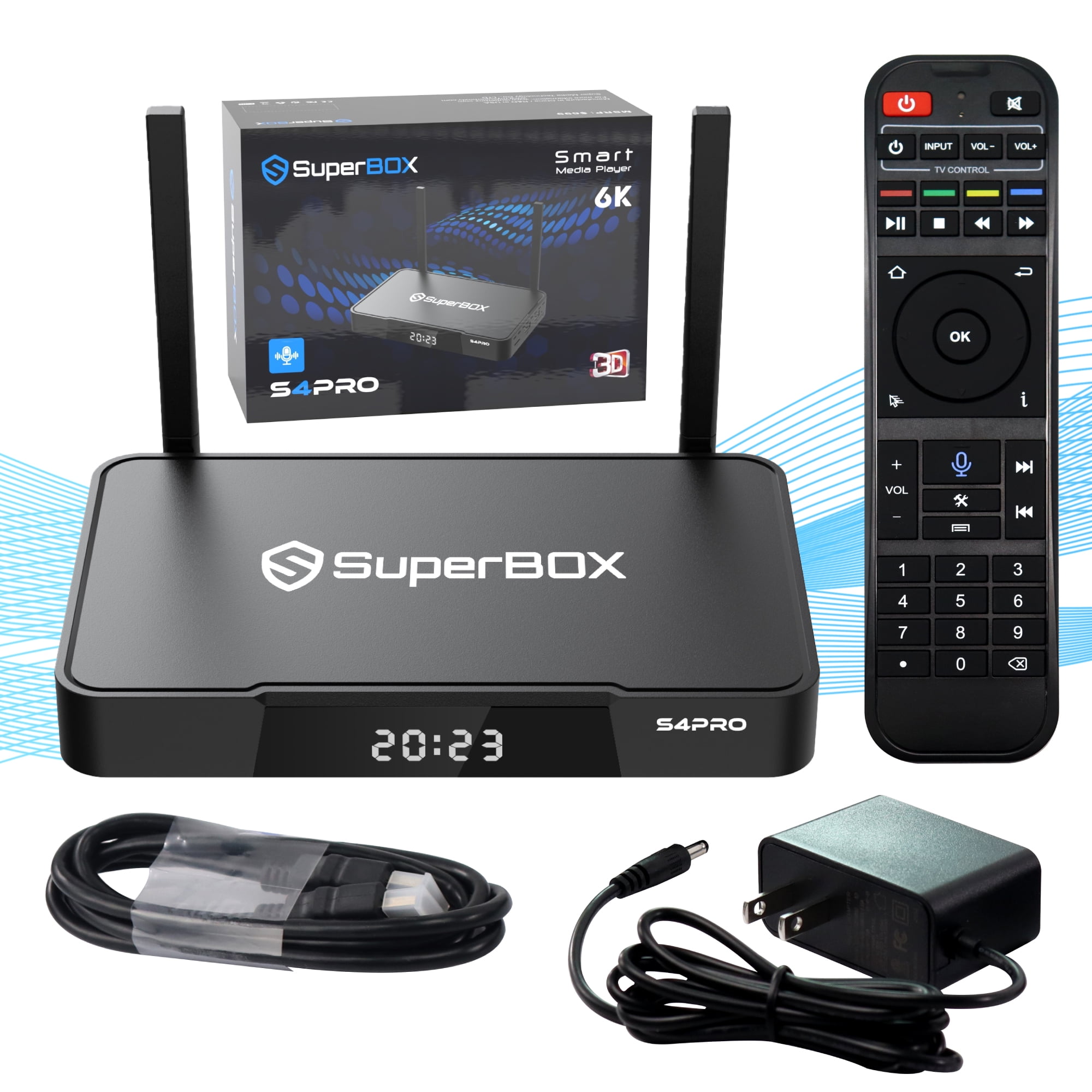 S6 Pro 2025 SuperBox for TV, Wireless Voice Remote Included, 1000M Ethernet Port Fast Speed S6pro Super Box with Voice Remote, 4GB RAM+32GB Storage Easy Setup Guide by Seller