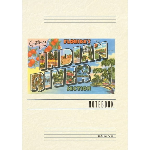 Vintage Lined Notebook Greetings from Indian River, Florida (Paperback)