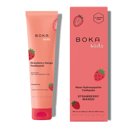 Boka Fluoride Free, Nano-Hydroxyapatite Kids Toothpaste, Strawberry Mango, 3.4oz