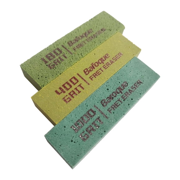 Guitar Fret Polishing Erasers Abraisive Rubber blocks for Polishing Fret Wire 180 Grit & 400 Grit &1000 Grit Set of 3pcs Guitar Maintain Tool Kits