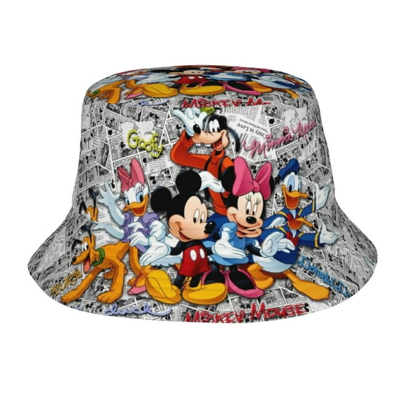Mickey Bucket Hat Travel Packable Sun Cap Beach Fisherman Hat For Women Men