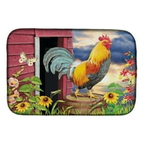Absorbent Dish Drying Mat for Kitchen Counter Rooster Barnyard Morning Dish Drying Mat PRS4061DDM