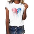 thumbnail image 2 of Qiopertar T-shirt à Manches Courtes Imprimé pour Femmes, Col Rond, Mode Fête de l'Indépendance, Chemise Décontractée Ample, Grandes Économies de Vacances! Liquidation à Moins de 5$ Livraison Gratuite, 2 of 8