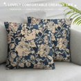 thumbnail image 3 of Creowell Block Print Floral Print Duck Throw Pillow Covers, Vintage Pillow Covers for Sofa and Couch, Outdoor Cushion Cover with Boho Home Decor, 3 of 5
