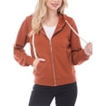thumbnail image 3 of Made by Olivia Women's Solid Basic Long Sleeve Zip Up Fleece Jacket, 3 of 5