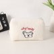 thumbnail image 2 of Bolsa de maquillaje | Organizador de almacenamiento de felpa de gran capacidad | Lindo patrón de oso y corazón de cordero | Cierre de cremallera | Bolsa de cosméticos multiusos | Lavable | Tacto, 2 of 4