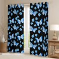 thumbnail image 2 of Homewish Blue Cherry Blossoms Curtains Pack of 2 (42x84 Each), Cartoon Magic Butterfly Curtains Blackout, Teens Kids Boys Girls Bedroom Curtains, Blackout Curtains Bedroom Decor, 2 of 6