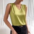 thumbnail image 6 of purcolt Women's V Neck Smooth Tank Top Casual Summer Plaeted Sleeveless Blouses Basic Tunic Tops Business Work Offie Shirts, 6 of 9