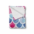 thumbnail image 2 of Fish Scale Soft Flannel Fleece Throw Blanket, Circles Pastel Watercolors Mermaid Pattern Tropical Illustration, Cozy Plush for Indoor and Outdoor Use, 60" x 80", Multicolor, by Ambesonne, 2 of 6