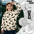 thumbnail image 6 of Uorisanigo Girls Half Zip Pullover Sweatshirt Oversized Sweatshirts Casual Dachshund Dog Paw Long Sleeve Pullover Top Kids Quarter Zipper Hoodies No Hood for Fall Winter Spring, 6 of 7