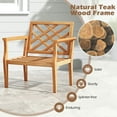 thumbnail image 6 of GVN Outdoor Kitchen Chair, Dinner Chairs,Teak Wood Slatted Patio Chair Armchair with Cozy Backrest and Armrests, 6 of 9