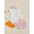 thumbnail image 6 of BemeyourBBs Newborn Baby Girl Easter Outfits Easter Bunny Long Sleeve Romper Rabbit Ruffle Skort Shorts Skirt Headband Socks Set Spring Summer Clothes, 6 of 9
