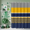 thumbnail image 3 of Shower Curtain, Blue Yellow Gray Line Waterproof Shower Curtain Set with Hooks for Bathroom Showers,Stalls and Bathtubs,72x72In Abstract Geometric Stripe, 3 of 9