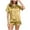 Yellow, variant on cfhntfmh 2 Piece Pajama Sets for Women Satin Comfy V Neck Collared Short Sleeve Buttons down Blouses and Shorts Sleepwear Sets