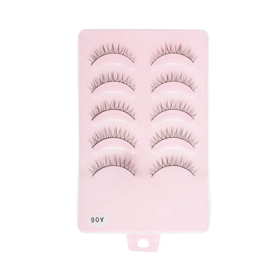 Unique Bargains 5 Pair Natural False Eyelashes for Makeup Black A06