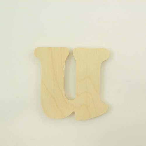 Package of 1, 18 Inch X 1/2" Thickness Baltic Birch Wood Letter "u" in The Goudy Heavy Font | Thick | Lower Case for Art & Craft Project, Made in USA