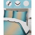 thumbnail image 4 of Quilts Full Size, Teal Blue Khaki Ombre Soft Comforter Bedding Set for Bed, Modern Abstract Art Gradient Lightweight Quilted Bedspread with Pillow Cover(2 Pieces) for All Season, 78x90 Inch, 4 of 6