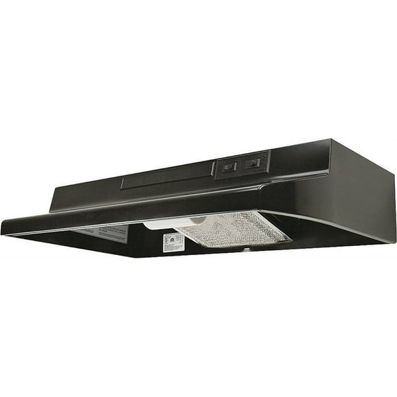 Air King Advantage AV Series AV1306 Range Hood, 180 cfm, 2 Fan, 30 in W, 12 in D, 6 in H, Cold Rolled Steel, Black