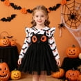 thumbnail image 6 of Weebloom Halloween Toddler Girls Dresses Tutu Bat Dress Up Party Long Sleeve Stage Performance Outfit Clothes Girl Dress White 2-3 Years, 6 of 9