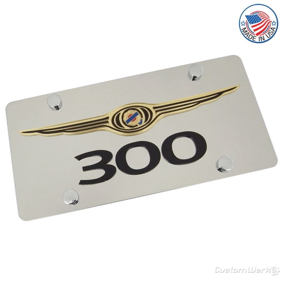 Chrysler Dual Logo 300 License Plate (Chrome)