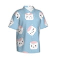 thumbnail image 2 of Balery Cartoon Sushi Print Men's Hawaiian Shirts Short Sleeve Beach Shirt Relaxed Fit Vacation Button Down Shirts-Large, 2 of 9