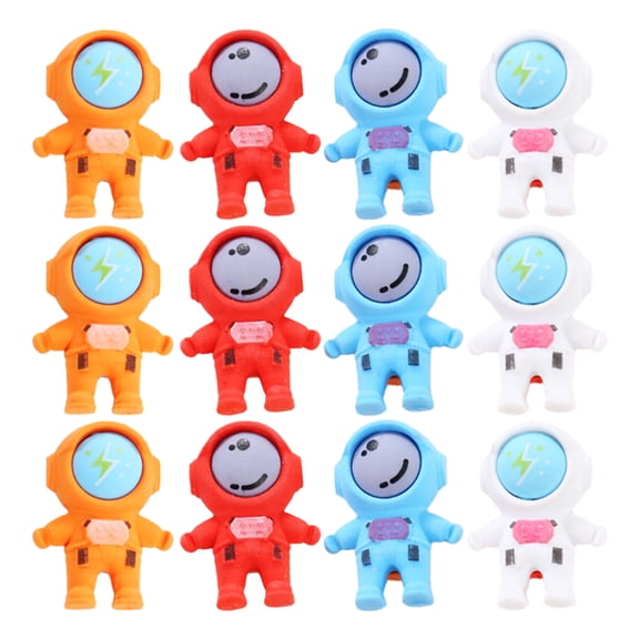 OUNONA 18pcs Space Erasers Cute Astronaut Eraser Assorted Color for Art Students