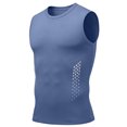thumbnail image 7 of KPOPLK Men's Quick Dry Tank Tops Tech Performance Sleeveless T Shirts Mesh Workout Gym Muscle Running Size XXXL,Blue, 7 of 7
