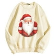 thumbnail image 4 of JIANJIA Mens T-Shirts Christmas Santa Print Round Neck Long Sleeve Pullover Hoodie Autumn Winter Tops Activewear, 4 of 4