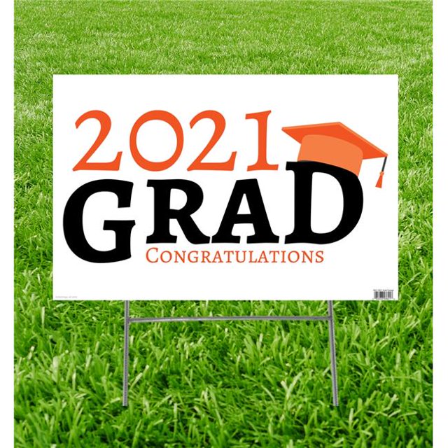 Advanced Graphics 3621 23 x 15 in. 2021 Grad Yard Sign, Orange