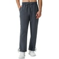 thumbnail image 5 of Cotton Sweatpants - Casual Open Bottom Straight Leg Pants with Zipper Pockets for Men Carbon Grey L, 5 of 9