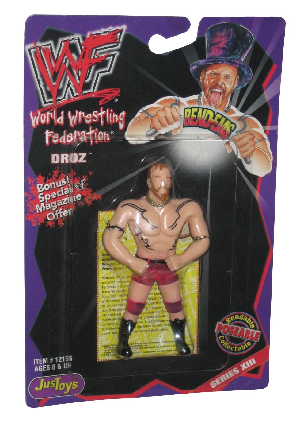 WWF Wrestling Droz Just Toys Series XIII BendEms WWE Toy Figure