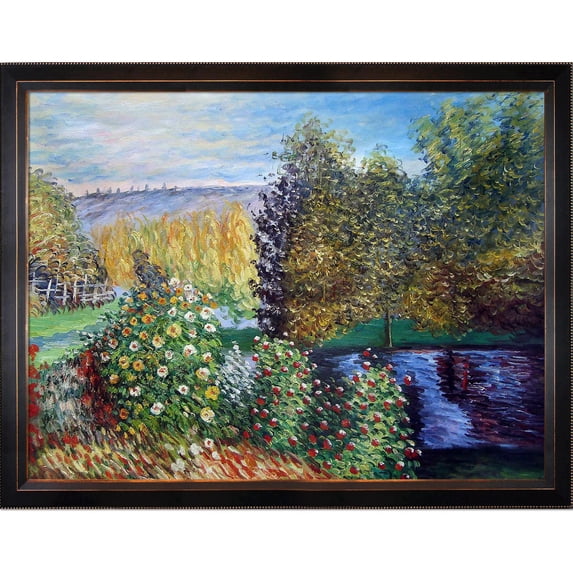 Corner of the Garden at Montgeron with Veine D'Or Bronze Angled Frame 36"X48"
