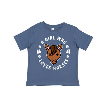 

Inktastic A Girl Who Loves Horses Gift Toddler Boy or Toddler Girl T-Shirt