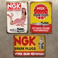 thumbnail image 2 of 3 Uds NGK Bujía Placa Metal Vintage Pintura Hierro Rectangular 20x30cm, 2 of 9
