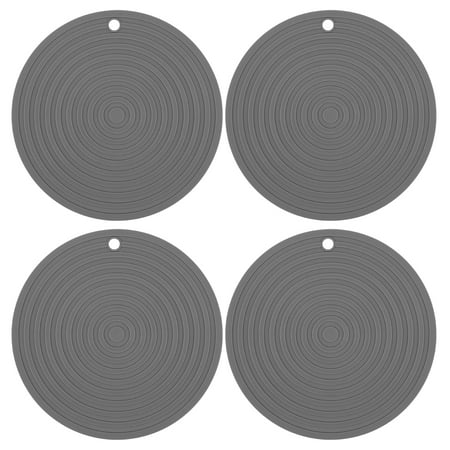

4Pcs Silicone Dish Placemats 9.5inch Anti-Slip Hot Pot Pad Multipurpose Heat-Resistant Bowl Placemat Decorative Hot Dishes Place Mats for Dinner Table Dishes Pots Pans Teapot